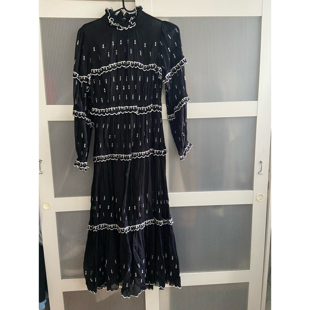 isabel marant etoile floral embroidered long dress